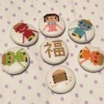 クロスステッチ,フリーチャート,梅雨,傘,カサ,かさ,parasol,可愛い,アイロンビーズ,crossstitch,free,節分,鬼
